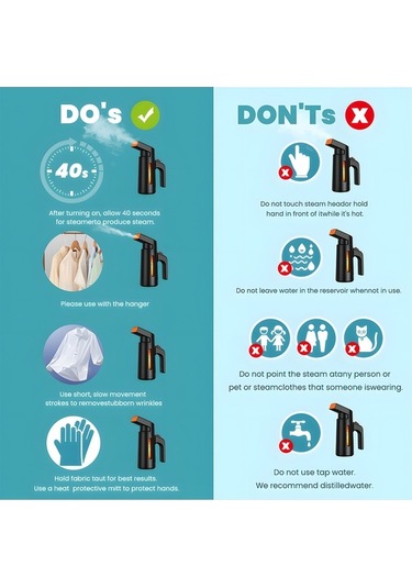 Createtech 700w 180ml 25sn Hızlı Taşınabilir Buhar Ütüsü - Kırışıklık Giderici, Ev/ofis/seyahat İçin