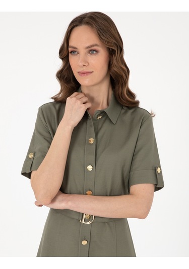 Pierre Cardin Kadın Haki Elbise Dokuma 50301025-vr027 Haki