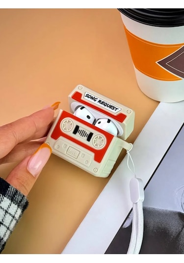 Qapla Silikon Kılıf Airpod 4 Kulaklıkların İçin Silikon Kılıf Airpod'lar İçin Kılıf 418497297 Bej