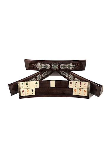 Helena Wood Art Abalone Yeşil Sedef Kakma Ahşap Okey Takımı El Yapımı