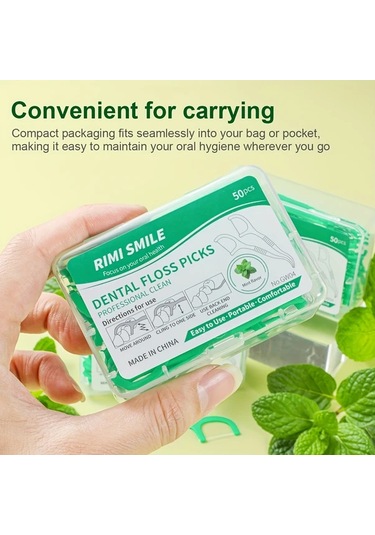 Willowhaven 50 Adet Beyaz Rımı Smıle Diş İpi Çubuğu - Pratik Etkili Hijyenik Diş Arası Temizleme Aracı