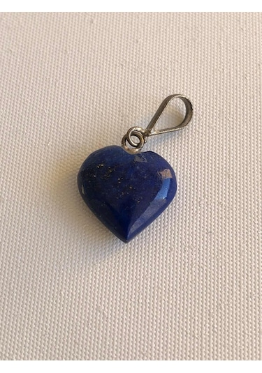 Doğal Lapis Lazuli Taşı Kalp Kolye Ucu 1,3 1,6 CM