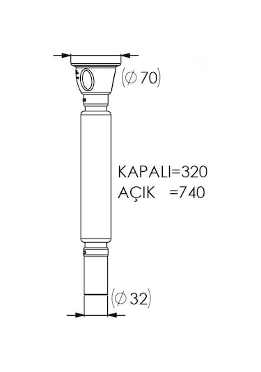 Körüklü Sifon Stnd.kısa 32 70 Mm. 001