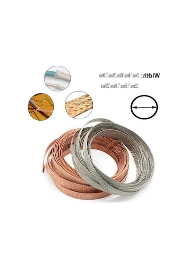 Pazly 10m Red Kupreli 4-25mm Genişletilebilir Metal Kılıf Bakır Örgülü Ekranlama Tel Kablo Korumalı