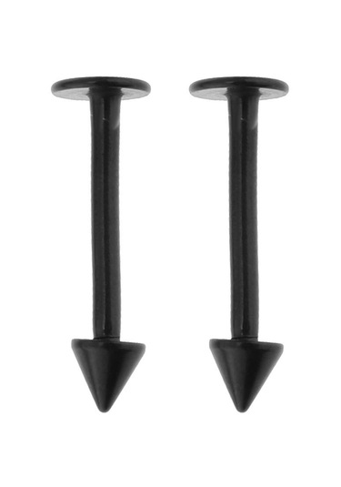 Suntek 16 Adet 16g Kavisli Halter Spike Burun Göbek Kaş Siyah Siyah