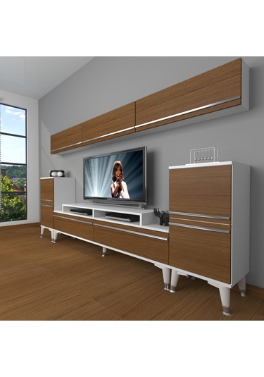Decoraktiv Ekoflex 9 Mdf Silver Tv Ünitesi Tv Sehpası Beyaz - Ceviz