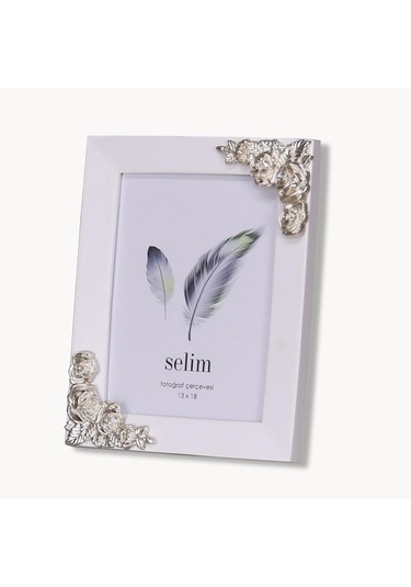 Selim Dekor Rosengard 13x18 Çerçeve Beyaz-gümüş
