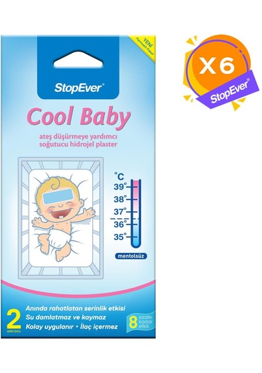 Stopever Cool Baby Ateş Düşürmeye Yardımcı Soğutucu Hidrojel Plas 6'Lı