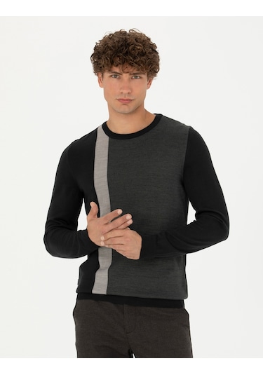 Pierre Cardin Erkek Siyah Triko Kazak 50278089-vr046 Siyah