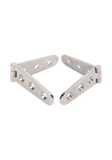 Lemestar 316 Paslanmaz Çelik Marine Menteşe - Açık Kapı, Gemi/ev Kabin Uygulamaları - 152x30mm, 4mm Kalınlık, 2 Adet Üç Delikli Uzun Tip