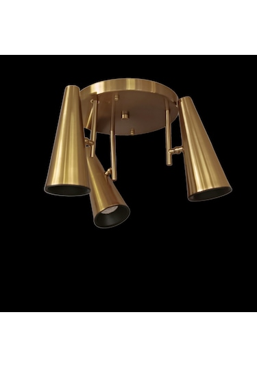 Selenora Üçlü Gold Plafonyer Avize Gold