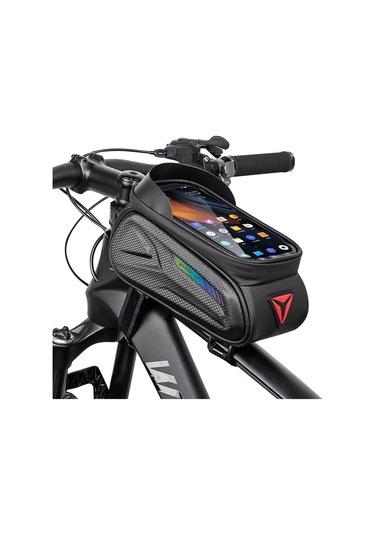 Wheel Up Su Geçirmez Bisiklet Üstü Ön Boru Çerçeve Çantası Büyük Kapasiteli 7 İnç Dokunmatik Ekran Telefon Çantası - Çok Renkli Yansıtıcı Çok Renkli