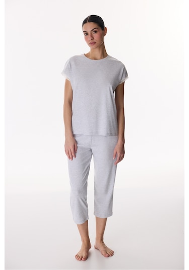 Penti Açık Gri Grey Kapri Pijama Takımı
