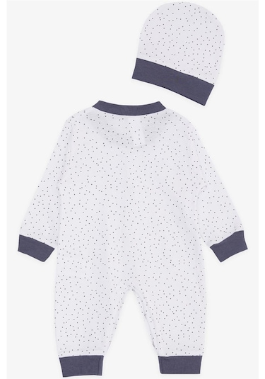 Breeze Erkek Bebek Tulum Puantiye Desenli 0-3 Ay-6 Ay, Beyaz-beyaz Beyaz