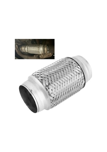 Reedark 63mm X 150mm Paslanmaz Çelik Dokuma Egemen Boru, Motor Titreşimini Yalıtır, Egzos Sistemi Yaşamını Uzattır - Evrensel Uyumlu