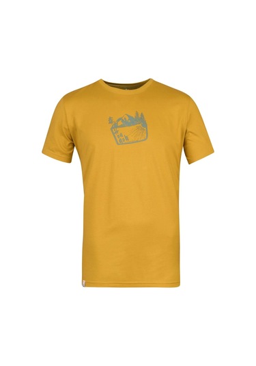 Hannah Ravi Baskılı Erkek T-shirt Sarı