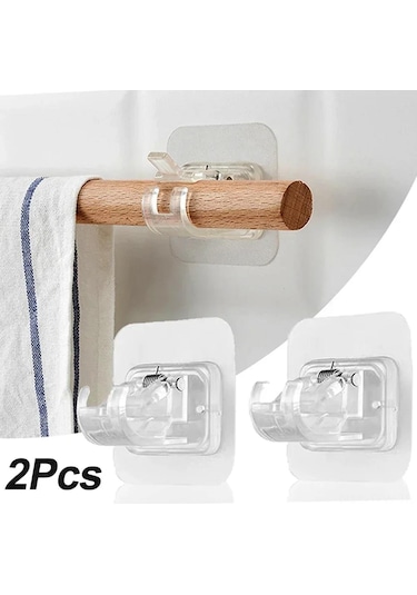 Tenfowee "2'li Paket Kendinden Yapışkanlı Perde Askısı - Ayarlanabilir, Deliksiz, Banyo Perdesi İçin" Diğer