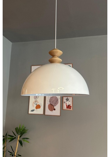 Linate Beyaz Q Kafa Başlık Avize Tekli Sarkıt Salon Kuaför Dekoratif Aydınlatma Beyaz