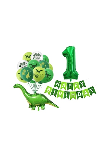 Vkemall Küçük Dinozorlu Kartoon Sayı Balon Seti - Doğum Günü Partileri İçin 32 Ve 12 İnç Lateks Balonlar Paketi