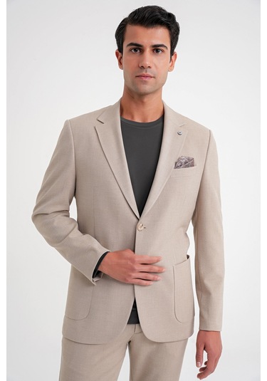 C 698 Ceket Regular Fit Bej-1 Casual Bej