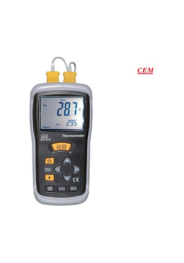 Cem Dt613 K Tipi Prob Bağlanabilen 2 Kanallı Termometre -200 Derecec