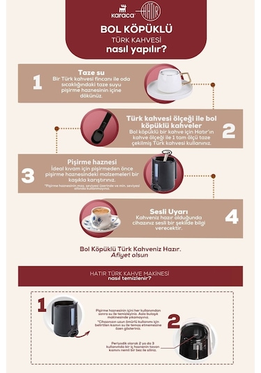 Karaca Hatır Hüps Duet 10 Fincan Kapasiteli Bol Köpüklü Türk Kahve Makinesi