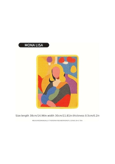 Honeybeeshop Durable Sisal Mona Lisa Duvara Monte Kedi Tirmalama Postasi Ve Mati Dikisli Kenar Yumusak Kumas Ic Mekan Oyunu