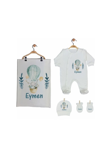 Pia Baby Gl 2013 İsme Özel Balonlu Beşli Tulum Set Mavi