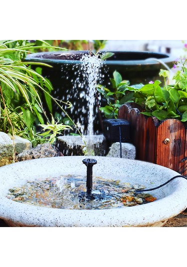 Folinda Kara Renk Güneş Enerjili Fontayna, 1.5w Toprak Somunu, 4 Farklı Sprinkler Modu, Bahçe Ve Çay Bahçesi İçin Dış Mekan Su Sahnesi