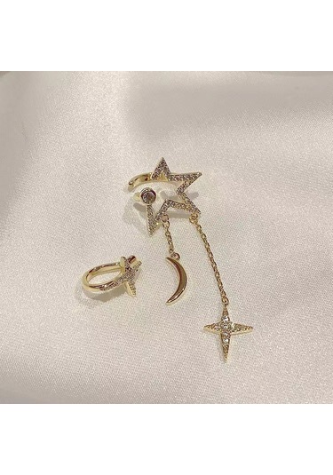 Samdoo Altın Renkli Haç Desenli Tassellı Sansürsüz Küpe, Minimalist Ins Stil, Gövde Dostu, Kolay Kullanıma Uygun, Gelişmiş Görünüm, Sertifikalı Kalite Gold