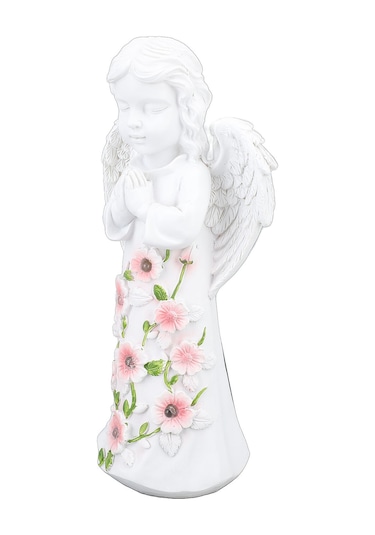 Yunboo Güneş Enerjili Reçine Melek Heykeli: Dış Mekan Bahçe Dekorasyonu, Su Geçirmez Isı Işığı, Gündüz Şarjlı Akşam Otomatik Açılır