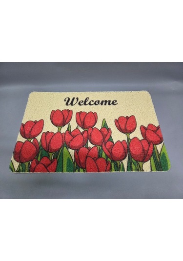 Hijyenik Kıvırcık Paspas 40x60 Cm - Islaklık Emici Kapı Önü Paspası Krem