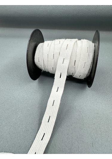 1.5 Cm Örme İlikli Lastik-beyaz-5 Metre