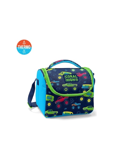 Coral High Kids Mavi Lacivert Monster Truck Desenli Thermo Beslenme Çantası 11821