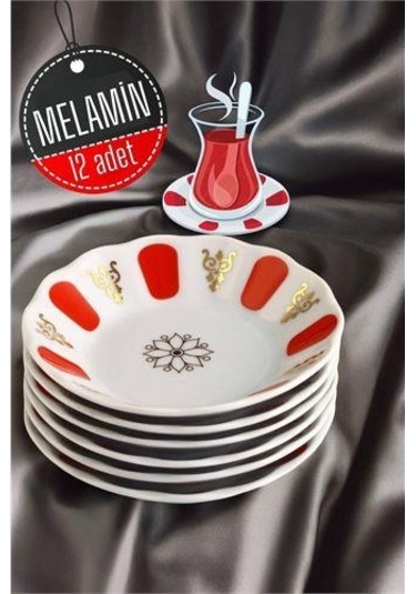 Modacar 12 Adet Melamin Çay Tabağı Açık Mavi