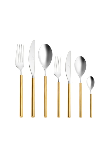 Jumbo 6000 Roller Altın 12 Kişilik 84 Parça Çatal Kaşık Bıçak Takımı Altın