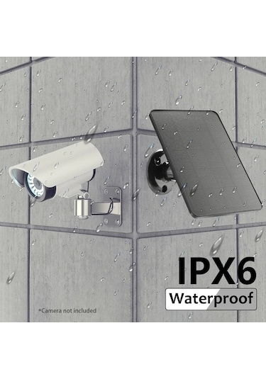 Trendooze Güvenlik Kamerası İçin 10w Güneş Paneli, 5v Şarj Edilebilir Akü, Siyah Dc Giriş