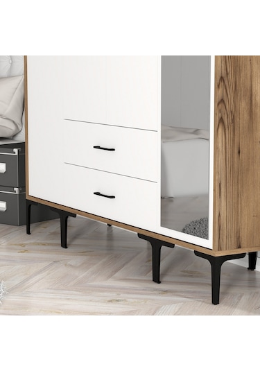 Variant Kumsal 4 Kapılı Str Gardrop - Ceviz / Beyaz