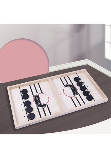 Maiyame Ahşap Malzemeden Yapılmış, Aile Eğlencesi İçin Mükemmel Mancınık Masa Oyunu Siyah