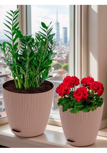 Saburg Kökten Sulamalı Çiçek Saksısı Seti 3 Adet, Her Biri 2 Litre. 326904416