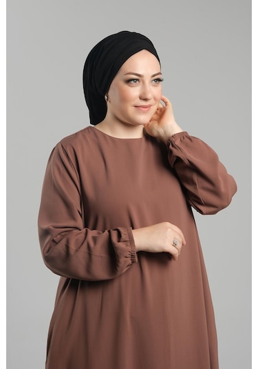 Siyah Pratik Hazır Geçmeli Tesettür Bone Sandy Büzgülü Salaş 2119 01 Siyah