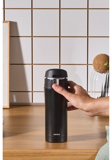Karaca Pluton Çelik Sızdırmaz Termos Siyah 350 ml
