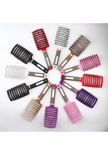 Saç Fırçası Saç Derisi Masaj Tarak Saç Fırçası Kıl Naylon Kadın Islak Kıvırcık Detangle Saç Fırçası Salon Kuaförlük Şekillendirici Araçları İçin