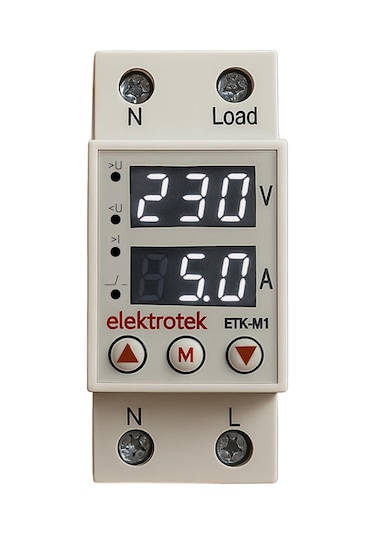Etk-m1 Monofaze Gerilim Ve Akım Koruyucu 63a 230v Dın Ray Ayarlanabilir Röle 1