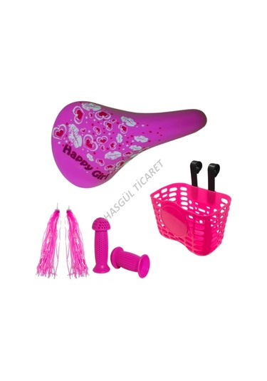 Hsgl Bisiklet Pembe Askılı Sepet Püskül Elçik Sele Bisiklet konfo