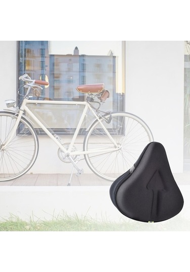 Tongxida Suntek Geniş Bisiklet Koltuk Minderi Siyah - Sabit Bisikletler İçin Komfortlu Koltuk Destek Siyah