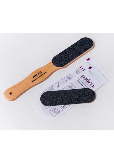 Mora Ahşap Topuk Törpüsü Pedikür Spatulası + Törpü Kağıdı 5'li
