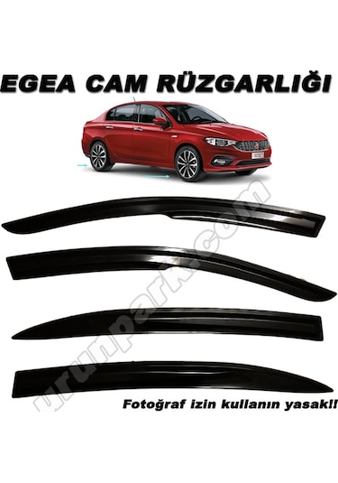 Fiat Egea Mugen Cam Rüzgarlığı 4'Lü Ithal Parlak Siyah