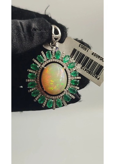 Opal Zümrüt Elmas Kolye Ucu 211