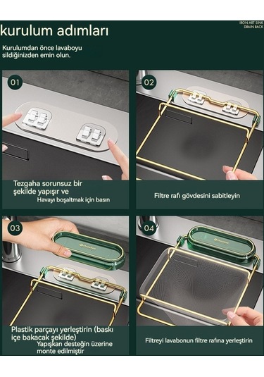 Hyt Çöp Drenaj Rafı Ev Süzgeç Lavabo Filtre Rafı